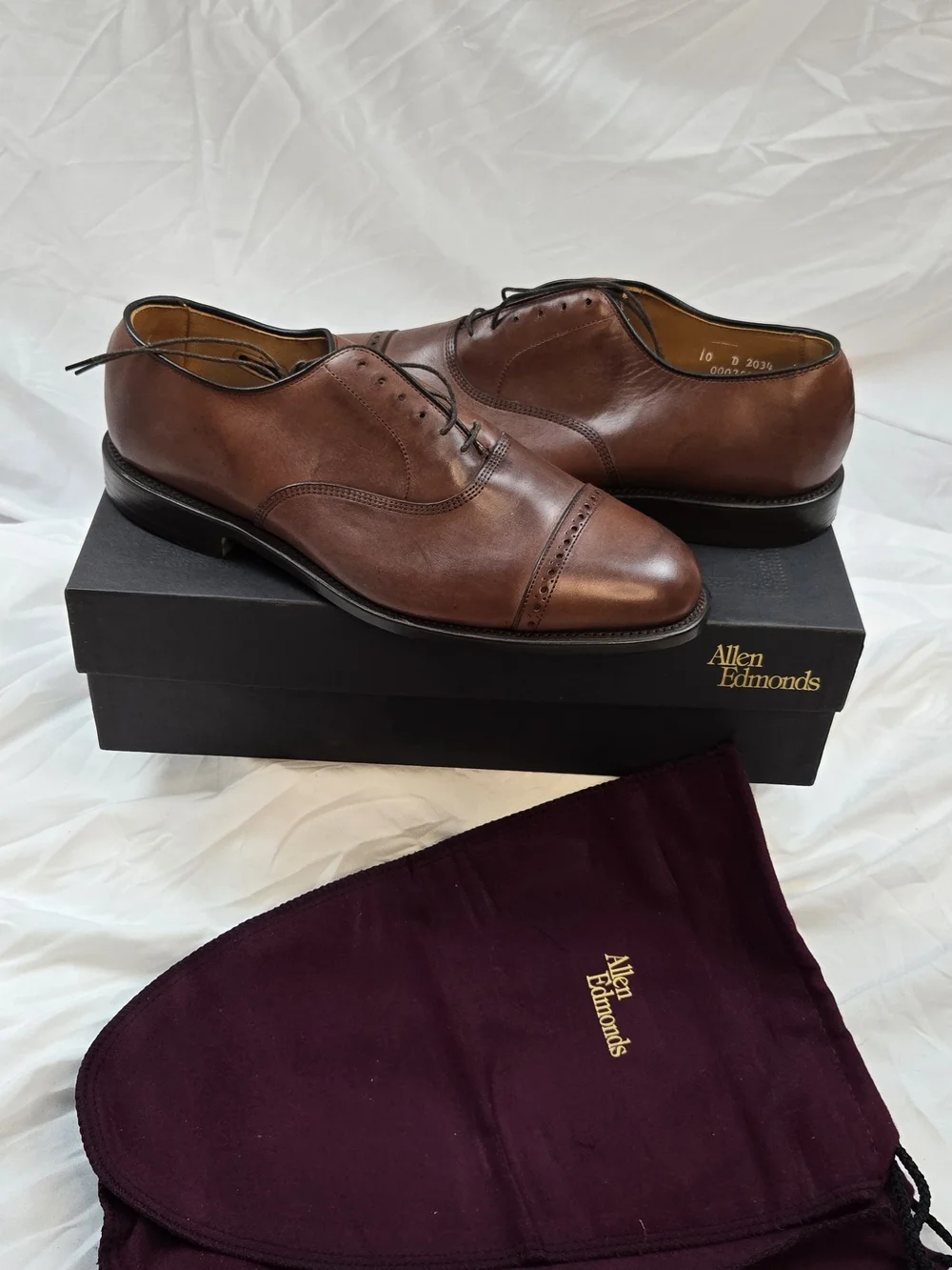 Allen Edmonds Byron 2034 Chili Cap Toe Oxford Shoes Men's 10 D NEW USA Made